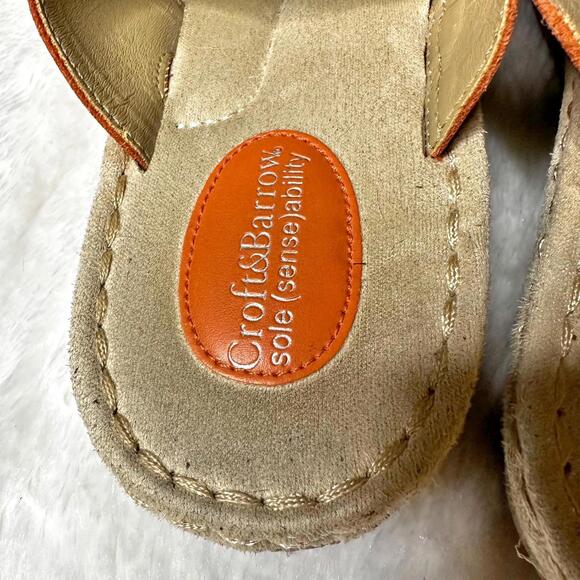 Croft & Barrow Sole (Sense)ability Flower Leather Thong Sandals Orange Women's 6 - Picture 10 of 11
